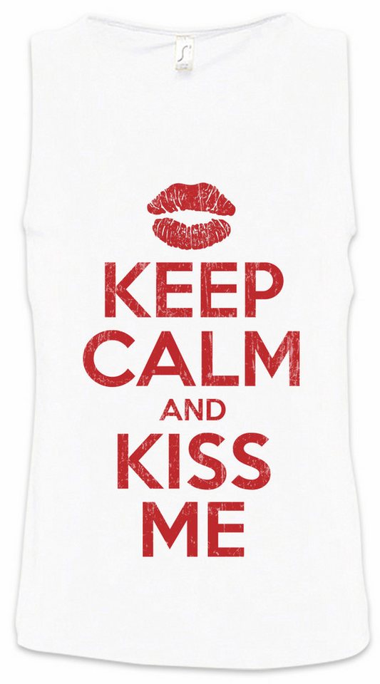 Urban Backwoods Tanktop Keep Calm And Kiss Me Ärmelloses T-Shirt Kuss Love Liebe Amour Amore Mich Single Girl Boy von Urban Backwoods