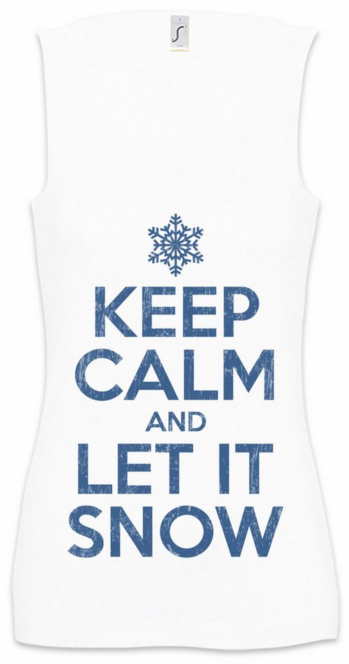 Urban Backwoods Tanktop Keep Calm And Let It Snow Ärmelloses Damen T-Shirt White Cristmas Weihnachten Schnee Weiße Weihnacht von Urban Backwoods