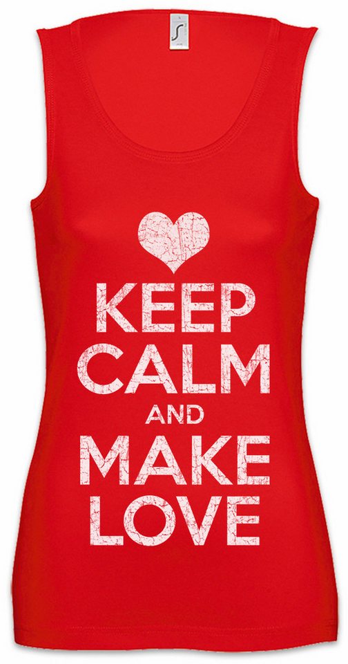 Urban Backwoods Tanktop Keep Calm And Make Love Ärmelloses Damen T-Shirt Kuss Liebe Amour Mich Single Girl Boy von Urban Backwoods