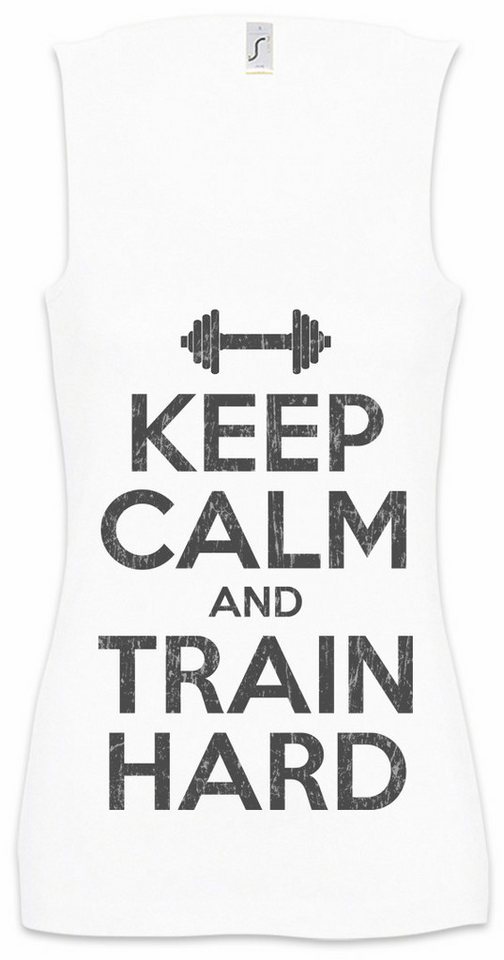 Urban Backwoods Tanktop Keep Calm And Train Hard Ärmelloses Damen T-Shirt Body Building Gym Fitness Studio Pain No von Urban Backwoods