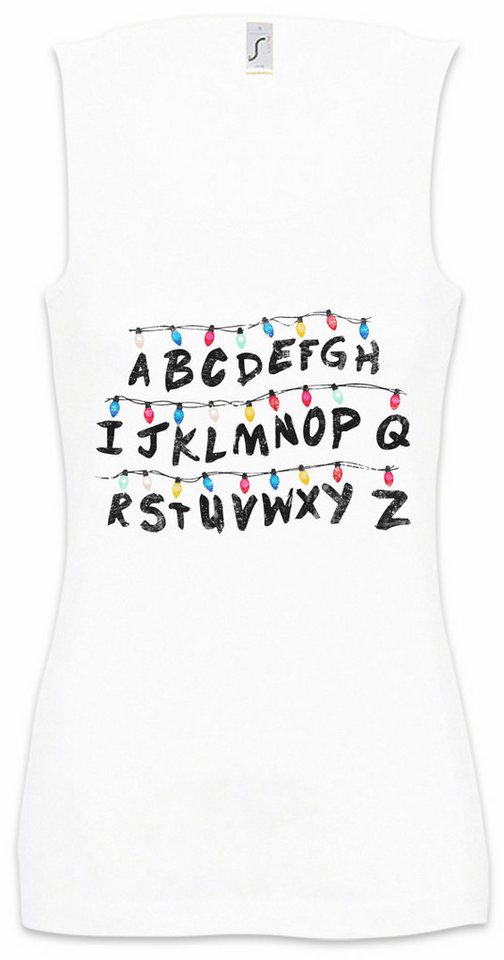 Urban Backwoods Tanktop Light Bulb Alert Ärmelloses Damen T-Shirt Stranger Lights Alphabet Lichterkette Upside Ghost Things von Urban Backwoods