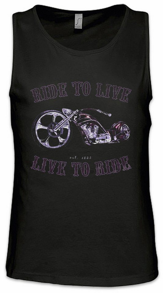 Urban Backwoods Tanktop Live To Ride Ärmelloses T-Shirt Ride To Live Biker Rider MC Chopper Rocker Club SOA Patch von Urban Backwoods