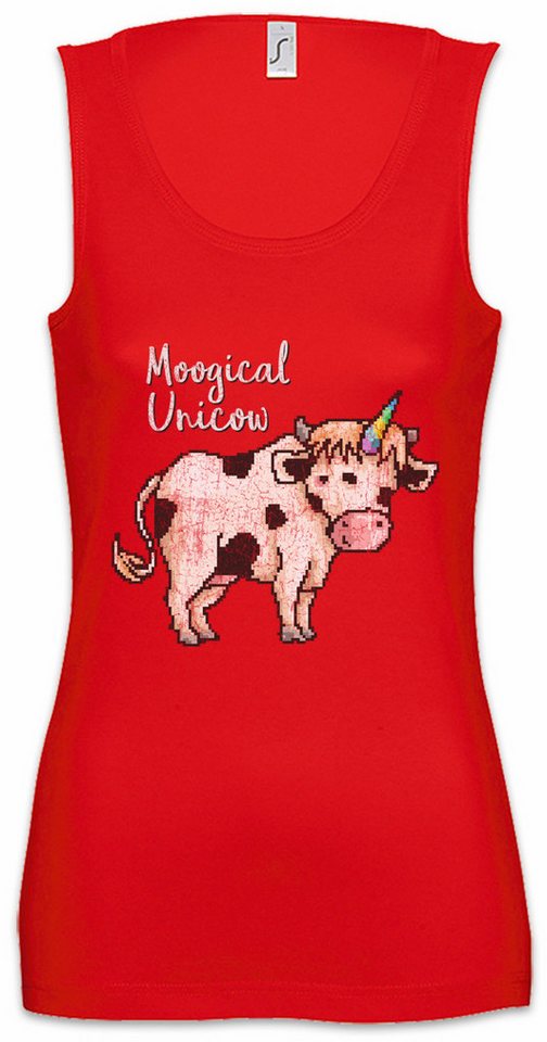 Urban Backwoods Tanktop Moogical Unicow Ärmelloses Damen T-Shirt Pixel Unicorn Einhorn Rind Gamer Gaming Games Pixel von Urban Backwoods
