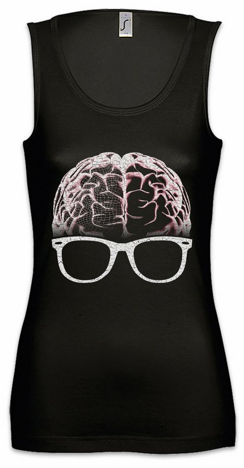 Urban Backwoods Tanktop Nerd Brain Ärmelloses Damen T-Shirt Jerk Geek Nerd Lehrer Freak Gamer Science Scientist Teacher Computer von Urban Backwoods