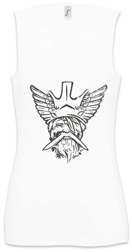Urban Backwoods Tanktop Odhin V Ärmelloses Damen T-Shirt Odhins Wölfe Odin Wolves Paganism Heidentum Odin Thor Mjölnir von Urban Backwoods