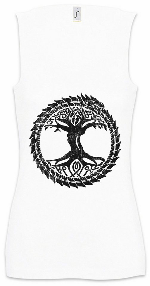 Urban Backwoods Tanktop Ouroboros Yggdrasil Ärmelloses Damen T-Shirt Celtic Irminsul Tree Loki Thor Snake Weltenbaum Wikinger von Urban Backwoods