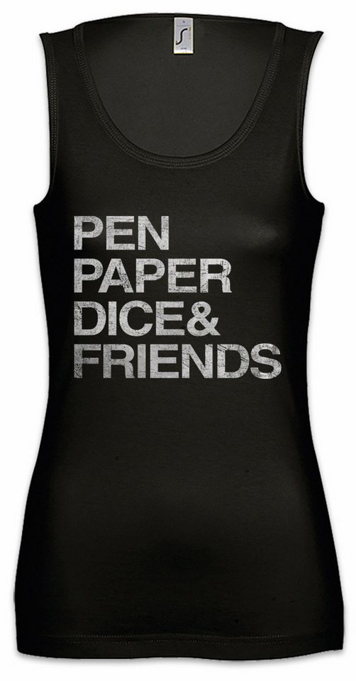 Urban Backwoods Tanktop Pen Paper Dice & Friends Ärmelloses Damen T-Shirt Geek Nerd Dungeons Role Play RPG Roleplay von Urban Backwoods