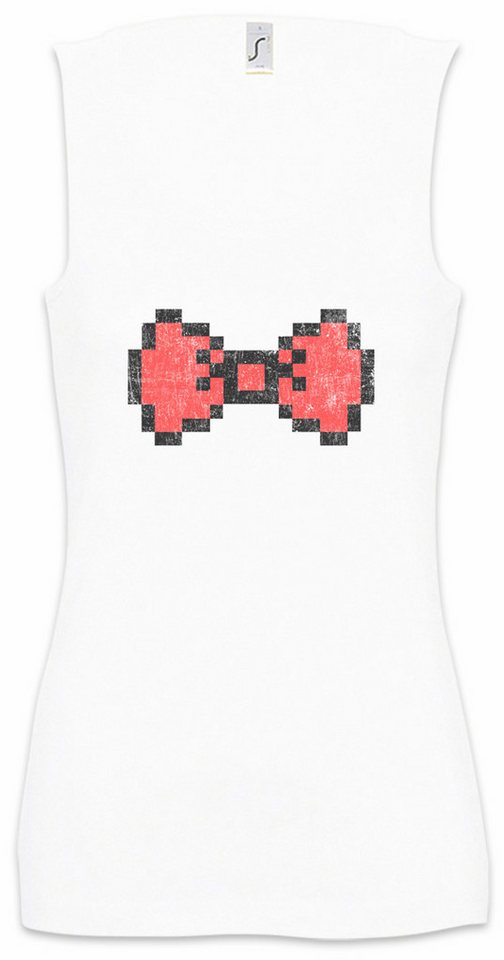 Urban Backwoods Tanktop Pixel Bowtie Ärmelloses Damen T-Shirt Rote Red Flieg Bow Tie Anzug Fasching Kostüm Last Minute von Urban Backwoods