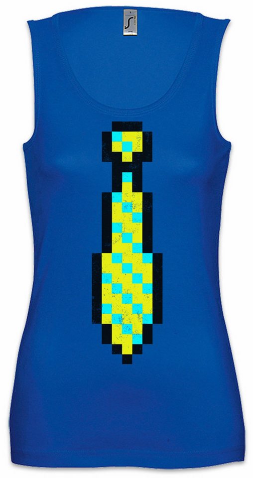 Urban Backwoods Tanktop Pixel Tie Ärmelloses Damen T-Shirt Krawatte Anzug Suit Karneval Gamer Last Minute Costume von Urban Backwoods