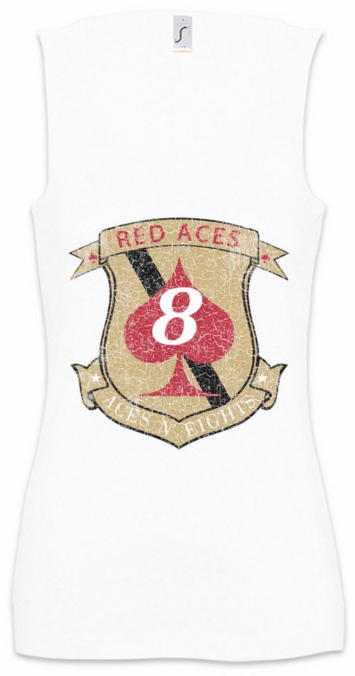 Urban Backwoods Tanktop Red Aces Squadron Patch Ärmelloses Damen T-Shirt Lieutenant Galactica Star Battlestar Raumschiff Battle von Urban Backwoods