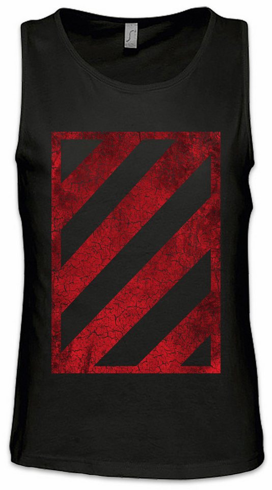 Urban Backwoods Tanktop Red Black Hazard Ärmelloses T-Shirt Hats The Los Angeles Bloc Colony Homeland Security Patch Symbol von Urban Backwoods