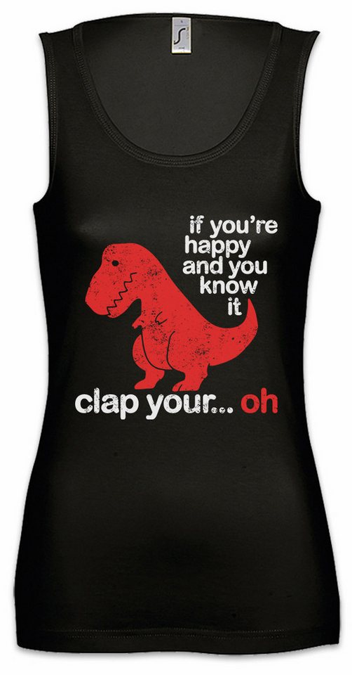 Urban Backwoods Tanktop Rex Clap Ärmelloses Damen T-Shirt Dinosaurier Dinosaur Tyrannosaurus Fossil Apex Comedy Inclusion von Urban Backwoods