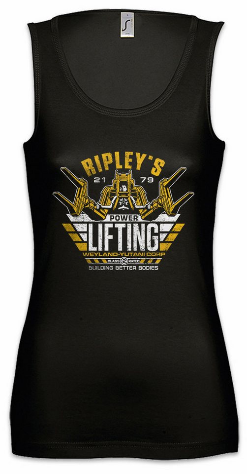 Urban Backwoods Tanktop Ripley's Power Lifting Ärmelloses Damen T-Shirt Prometheus USCSS Weyland Logo Corp Corporation von Urban Backwoods
