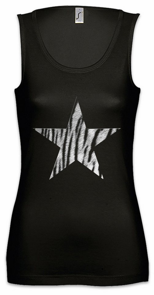 Urban Backwoods Tanktop Rockabella Star V Ärmelloses Damen T-Shirt Tattoo Nautical Rockabilly Leopard Stern Oldschool Fifties von Urban Backwoods