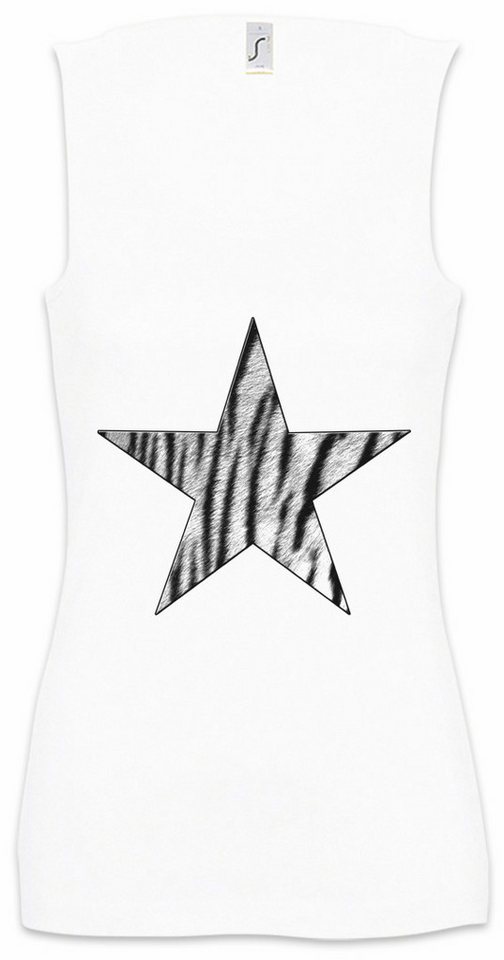 Urban Backwoods Tanktop Rockabella Star V Ärmelloses Damen T-Shirt Tattoo Nautical Rockabilly Leopard Stern Oldschool Fifties von Urban Backwoods