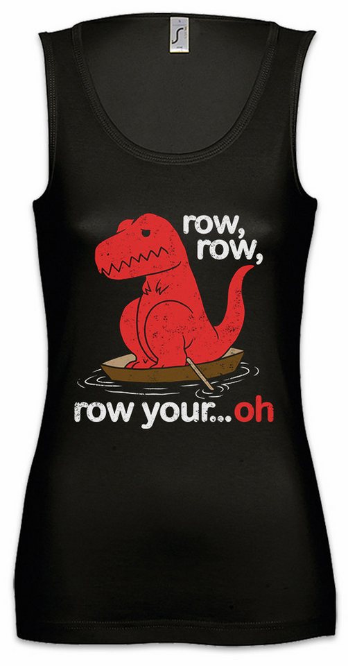 Urban Backwoods Tanktop Row Row Oh Ärmelloses Damen T-Shirt Tyrannosaurus Rex T-Rex Dinosaur Dinosaurier Fun Aussterben Schiff von Urban Backwoods