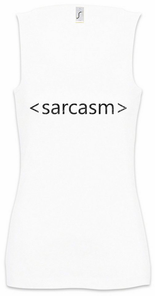 Urban Backwoods Tanktop Sarcasm Tag Ärmelloses Damen T-Shirt Sarkasmus Sarkastisch Misanthrop Nerd Geek Comedian Informatiker von Urban Backwoods