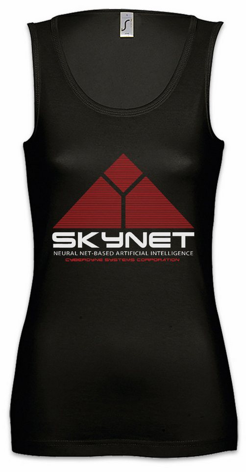 Urban Backwoods Tanktop Skynet Ärmelloses Damen T-Shirt Research Cyberdine Systems Connor Sarah John T-800 Logo von Urban Backwoods