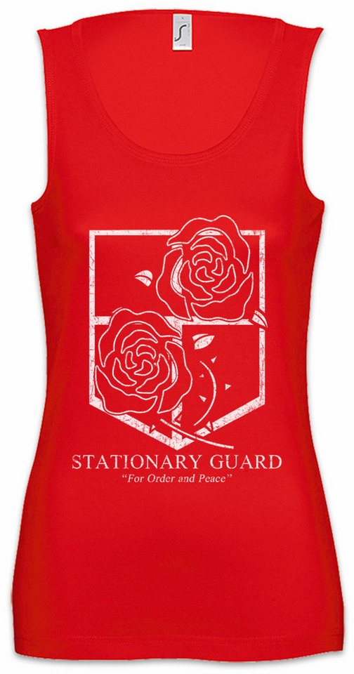 Urban Backwoods Tanktop Stationary Guard Ärmelloses Damen T-Shirt Attack On Logo Symbol Titan Games Gaming Scout Regiment von Urban Backwoods