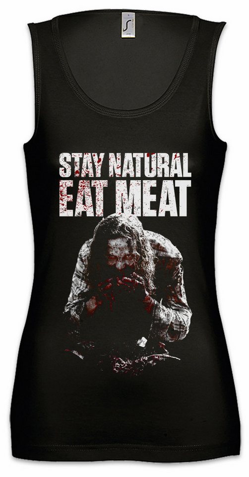 Urban Backwoods Tanktop Stay Natural Eat Meat Ärmelloses Damen T-Shirt Bloody Blut Zombie Fleischfresser Butcher Metzger Fleischer von Urban Backwoods