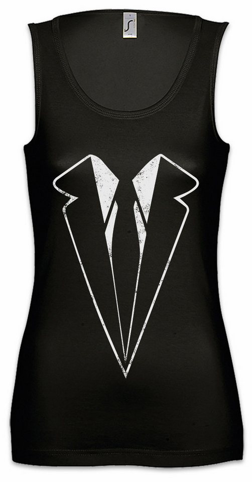 Urban Backwoods Tanktop Suit Ärmelloses Damen T-Shirt Suits Fun Tie necktie Sakko Carnival Fasching Halloween Fassenacht tailleur von Urban Backwoods