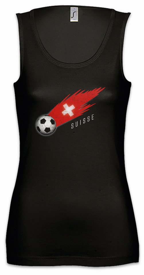 Urban Backwoods Tanktop Switzerland Football Comet I Ärmelloses Damen T-Shirt Schweiz Fußball Fahne Fussball Komet von Urban Backwoods