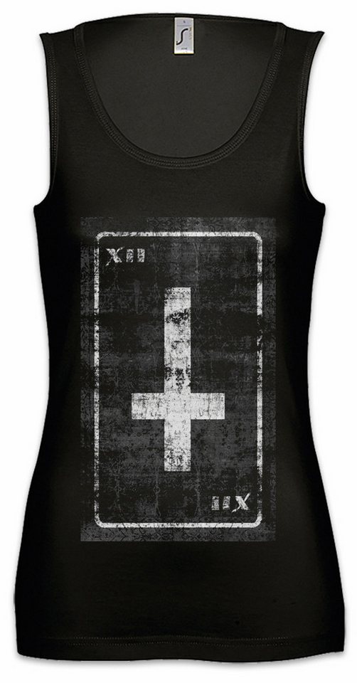 Urban Backwoods Tanktop Tarot The Hanged Man Ärmelloses Damen T-Shirt Karte Karten Card Voddoo Gehängte Hängende Mann Black von Urban Backwoods