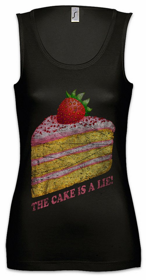 Urban Backwoods Tanktop The Cake Is A Lie Ärmelloses Damen T-Shirt Game Gamer Shooter Portal GLados Konditor Bäcker PC von Urban Backwoods