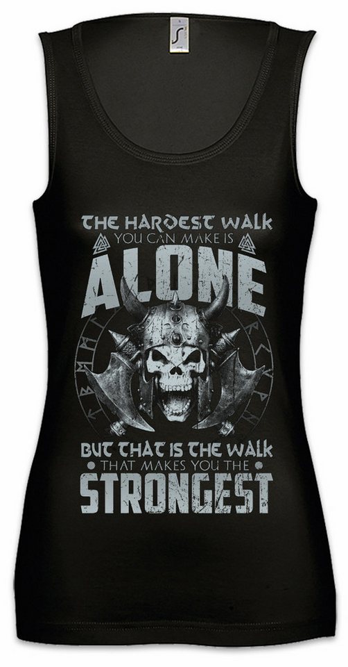 Urban Backwoods Tanktop The Hardest Walk Ärmelloses Damen T-Shirt Walhalla Odhin Wikinger Thor Loki Midgard Asen von Urban Backwoods