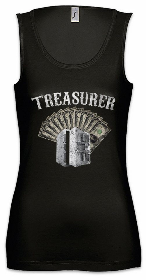 Urban Backwoods Tanktop Treasurer Patch Ärmelloses Damen T-Shirt Ride To Live Biker Rider MC Rocker Club SOA Patch von Urban Backwoods