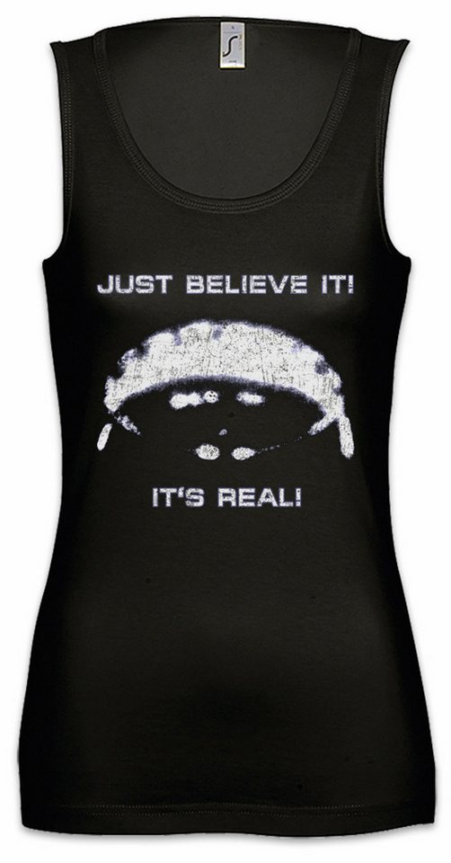 Urban Backwoods Tanktop Ufo Believe It Ärmelloses Damen T-Shirt UFO Adamski TR3B Flying Saucer Vril Area 51 Alien von Urban Backwoods