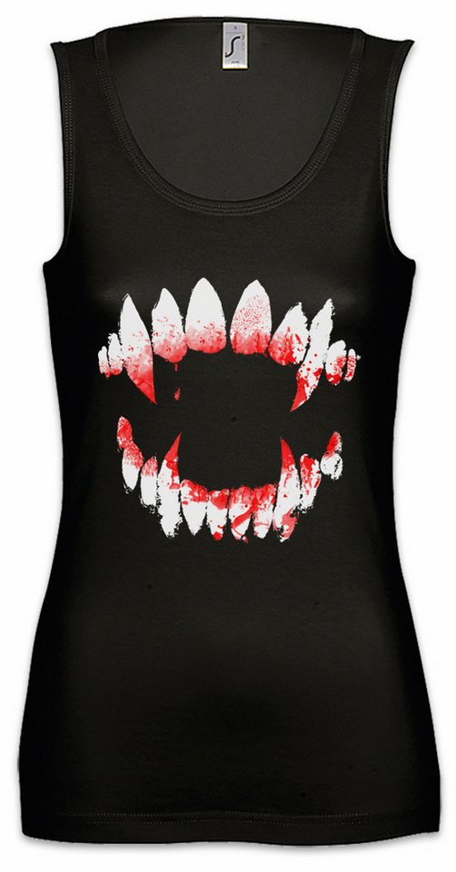 Urban Backwoods Tanktop Vampire Dentition Ärmelloses Damen T-Shirt Vampir Blut True Gebiss Bite Teeth Jaws Blood von Urban Backwoods