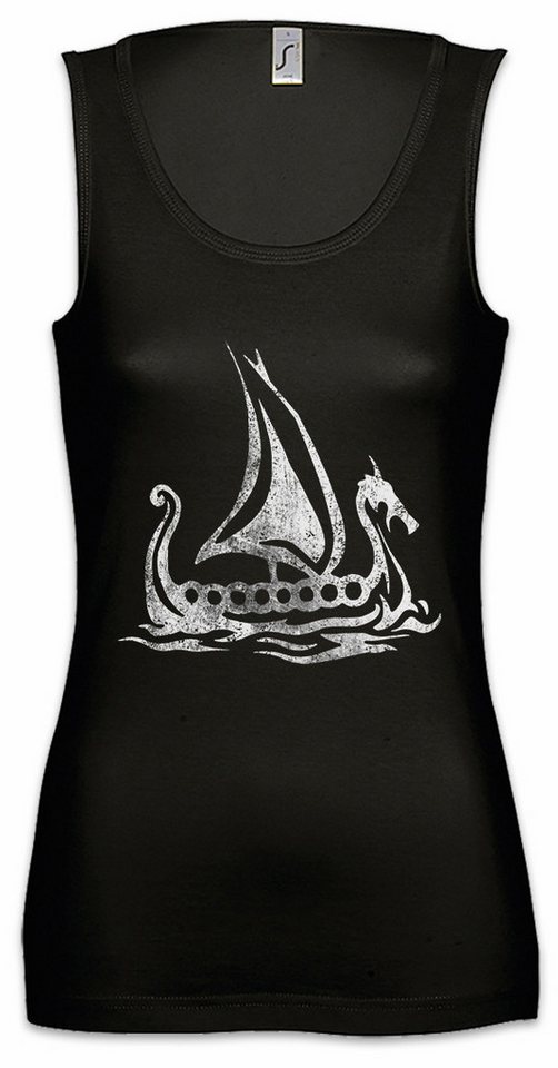 Urban Backwoods Tanktop Viking Ship IV Ärmelloses Damen T-Shirt Drachenboot Runen Walhalla Norse Vikings Norsemen Hugin von Urban Backwoods