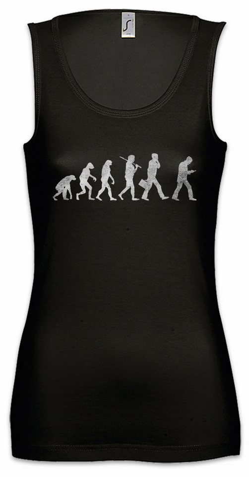 Urban Backwoods Tanktop Walking Evolution Ärmelloses Damen T-Shirt Fun Geek Nerd Handy Mobile Phone Menschliche Charles von Urban Backwoods
