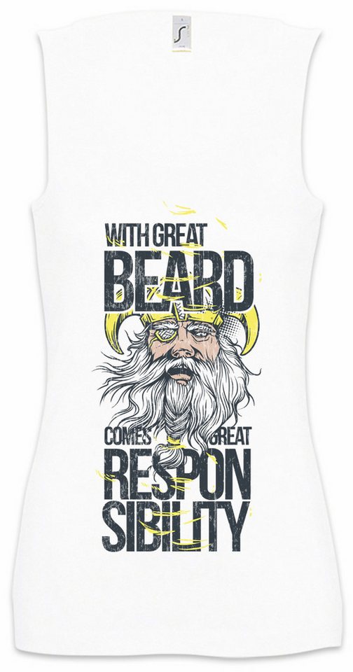 Urban Backwoods Tanktop With Great Beard Ärmelloses Damen T-Shirt Bart Vollbart Odin Odhin Hipster Vikings Wikinger Thor von Urban Backwoods