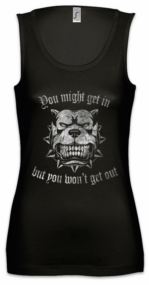Urban Backwoods Tanktop You Might Get In Ärmelloses Damen T-Shirt Dog Kettenhalsband Kette Briefträger Bullterier Pitbull Rottweiler von Urban Backwoods