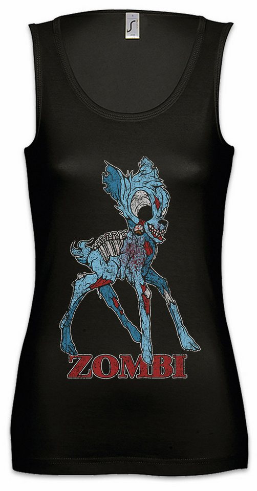 Urban Backwoods Tanktop Zombi II Ärmelloses Damen T-Shirt Reh Hirsch Bambi Deer Fun Dracula Vampire Bat Zombie Splatter von Urban Backwoods
