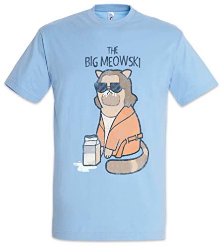 Urban Backwoods The Big Meowski Herren T-Shirt Blau Größe L von Urban Backwoods