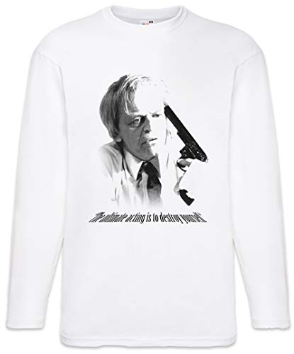 Urban Backwoods The Ultimate Acting is to Destroy Yourself Herren Langarm T-Shirt Weiß Größe M von Urban Backwoods