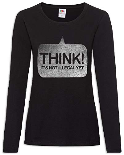 Urban Backwoods Think! Damen Langarm T-Shirt Schwarz Größe M von Urban Backwoods