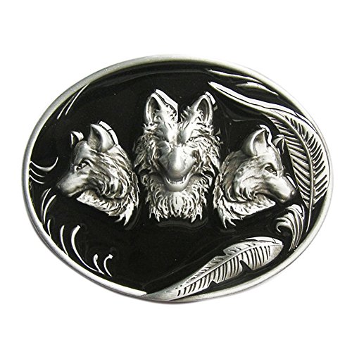 Urban Backwoods Three Wolves IV Gürtelschnalle für Wechselgürtel Buckle von Urban Backwoods