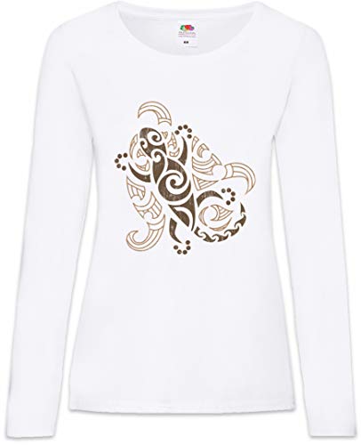 Urban Backwoods Tribal Gecko Damen Langarm T-Shirt Weiß Größe 2XL von Urban Backwoods