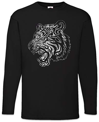 Urban Backwoods Tribal Tiger II Herren Langarm T-Shirt Schwarz Größe L von Urban Backwoods