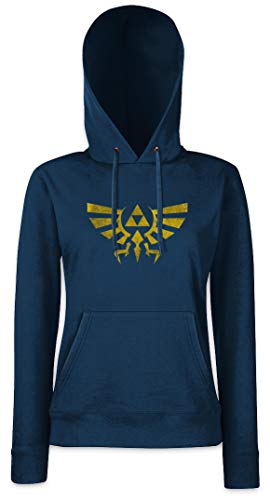 Urban Backwoods Triforce Vintage Logo Damen Kapuzenpullover Hoodie Blau Größe S von Urban Backwoods