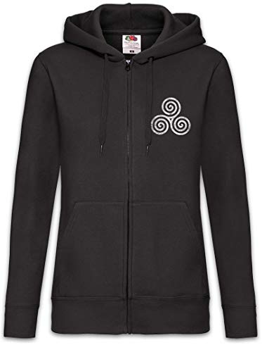 Urban Backwoods Triskelion Symbol III Damen Zipper Hoodie Kapuzenpullover Schwarz Größe L von Urban Backwoods