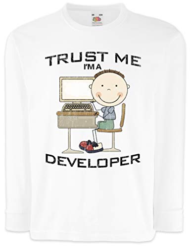 Urban Backwoods Trust Me I'm A Developer Kinder Kids Mädchen Jungen Langarm T-Shirt Weiß Größe 12 Jahre von Urban Backwoods