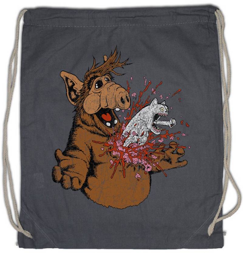 Urban Backwoods Turnbeutel Melmac A Horror Turnbeutel Fun Geek Nerd Alien Splatter Halloween (1-tlg), Blood Blood Blut Facehugger von Urban Backwoods