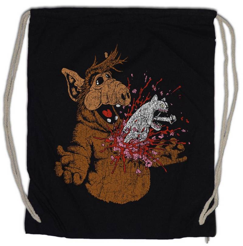 Urban Backwoods Turnbeutel Melmac A Horror Turnbeutel Fun Geek Nerd Alien Splatter Halloween (1-tlg), Blood Blood Blut Facehugger von Urban Backwoods