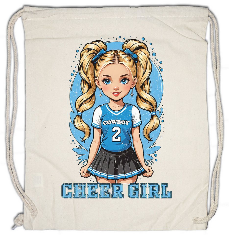 Urban Backwoods Turnbeutel Anime Comwboy Cheerleader Girl Turnbeutel American Football Rockabilly (1-tlg), Texas Blue Team Mannschaft von Urban Backwoods