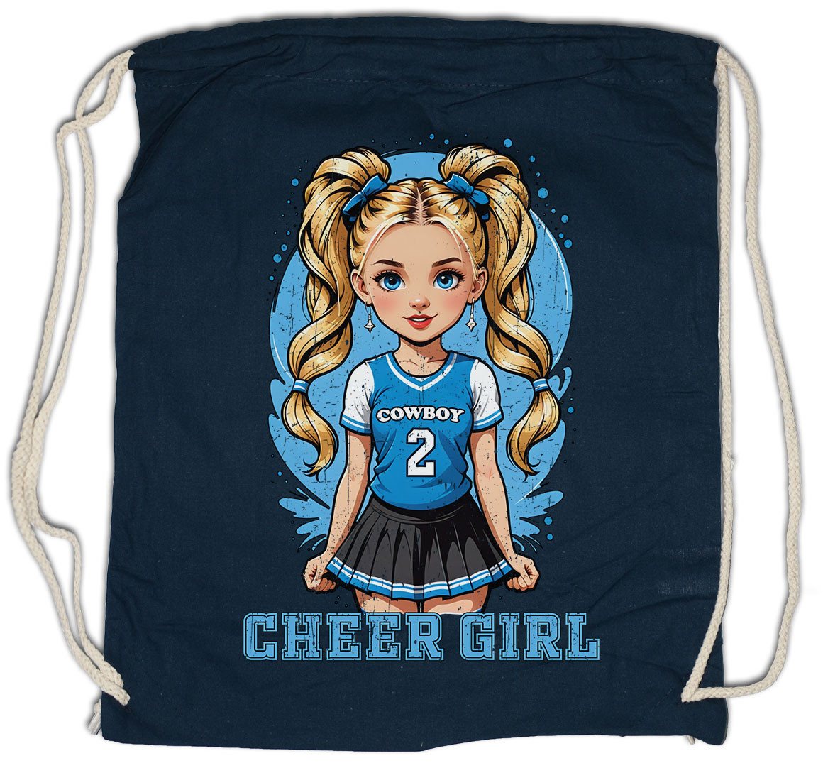 Urban Backwoods Turnbeutel Anime Comwboy Cheerleader Girl Turnbeutel American Football Rockabilly (1-tlg), Texas Blue Team Mannschaft von Urban Backwoods
